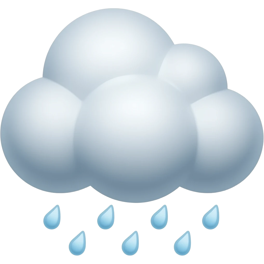 big fluffy textured rain cloud without background emoji