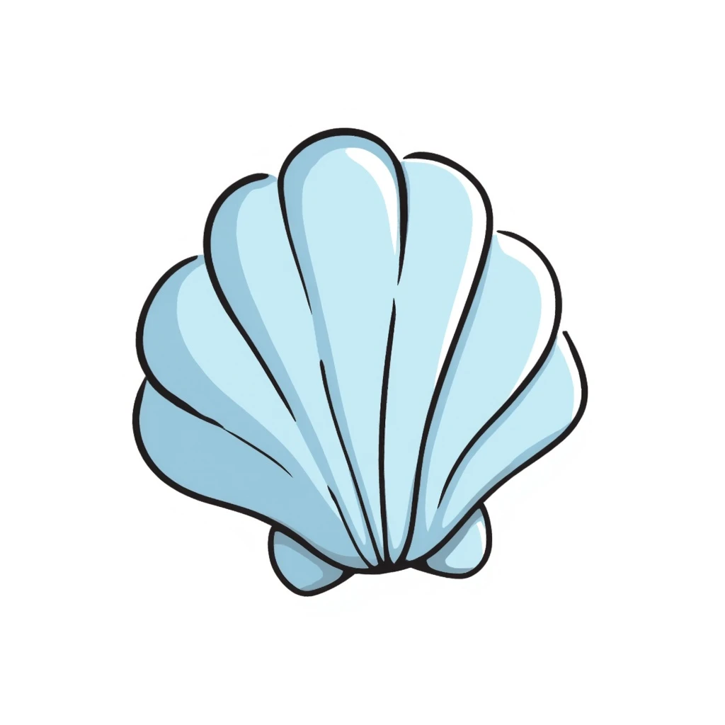 A sea shell in blue pastel colors emoji