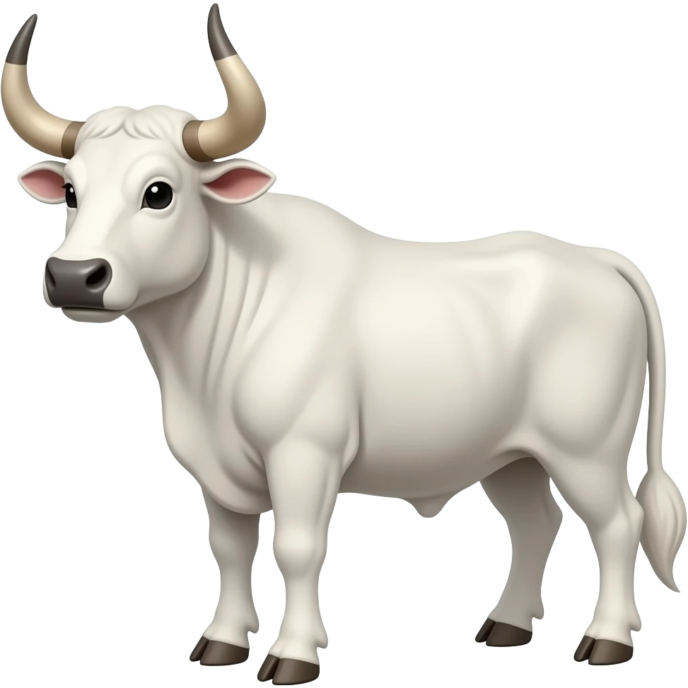 white bull with long horns that is skinny emoji