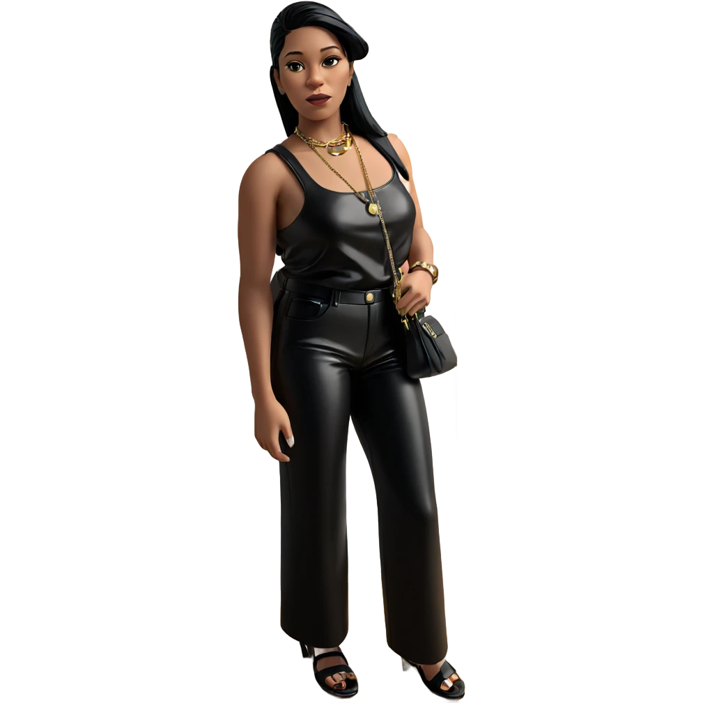 stylish girl with black hair emoji