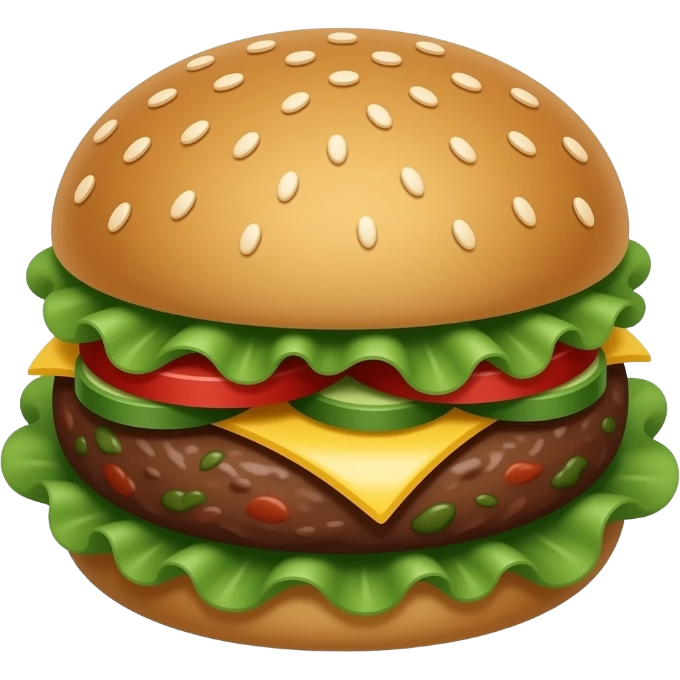 green veggie patty, aesthetic emoji