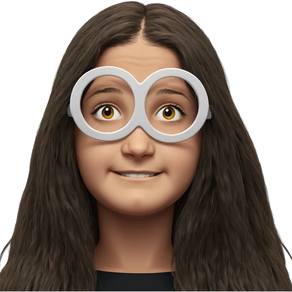 smiling girl with long hair emoji