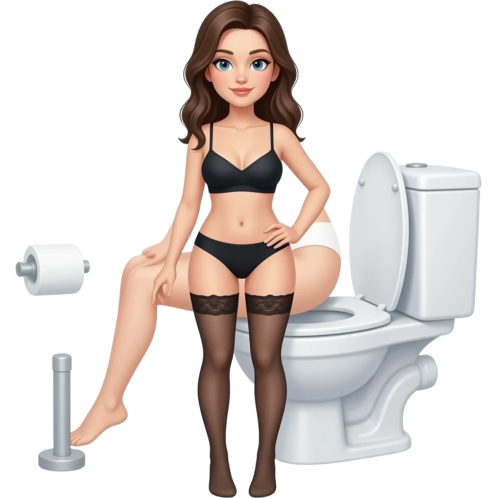 tüm vücut tuvaletini yapan kadın  pantolonu ve iç çamaşırı inik emoji