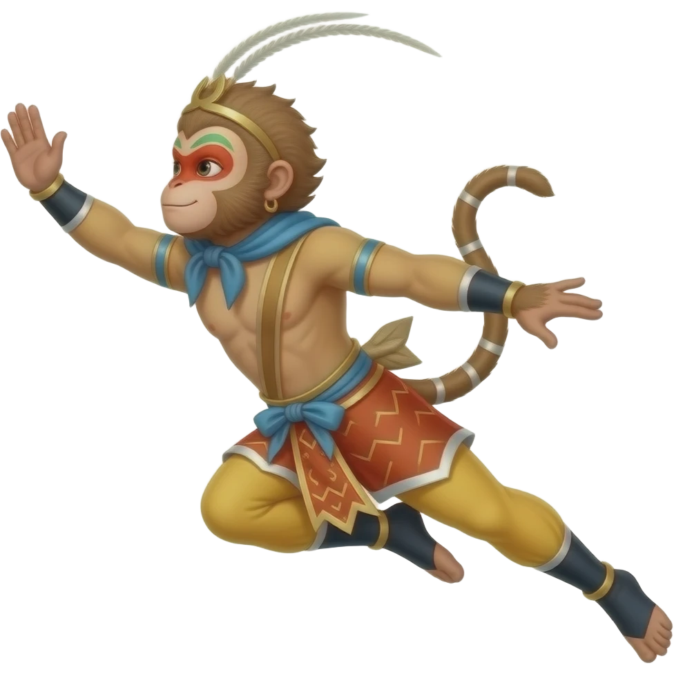 Hanuman flying side profile emoji