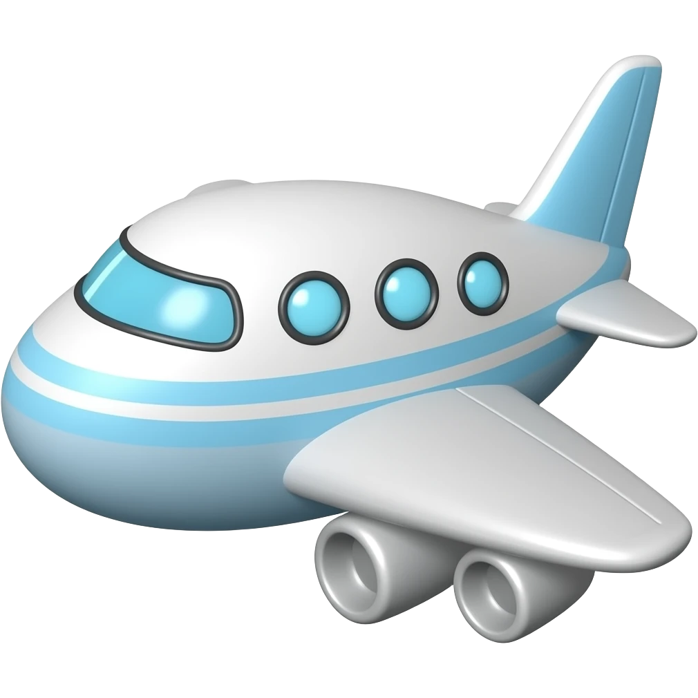 Airplane with cute eyes emoji