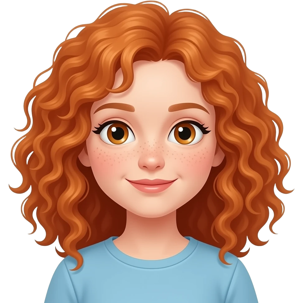 Fille rousse bouclés tâches de rousseur Billard emoji