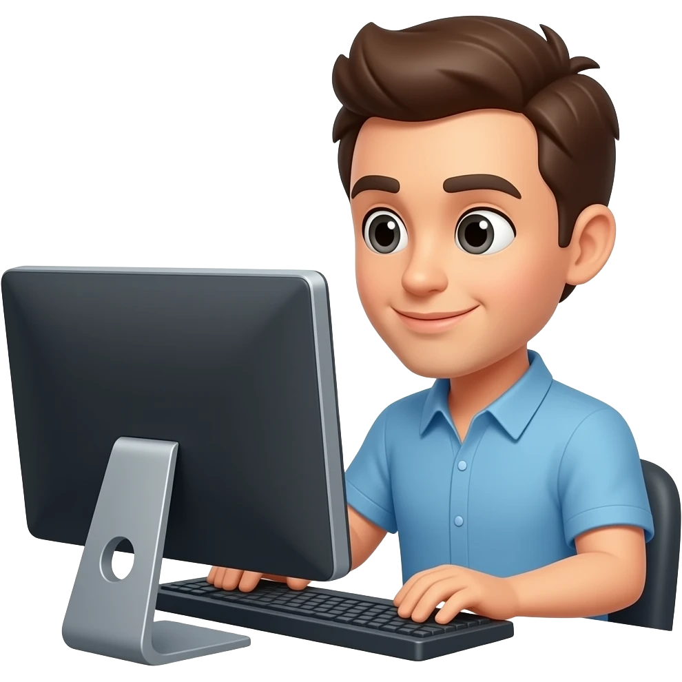 وکتور کمپیوتر کار در حال کار کردن در کمپیوتر emoji