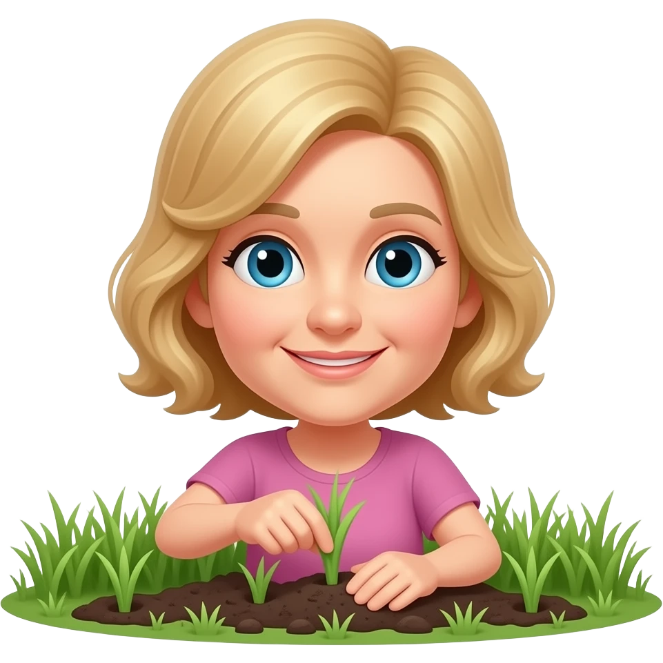 50 year old medium blonde hair planting grass plugs emoji