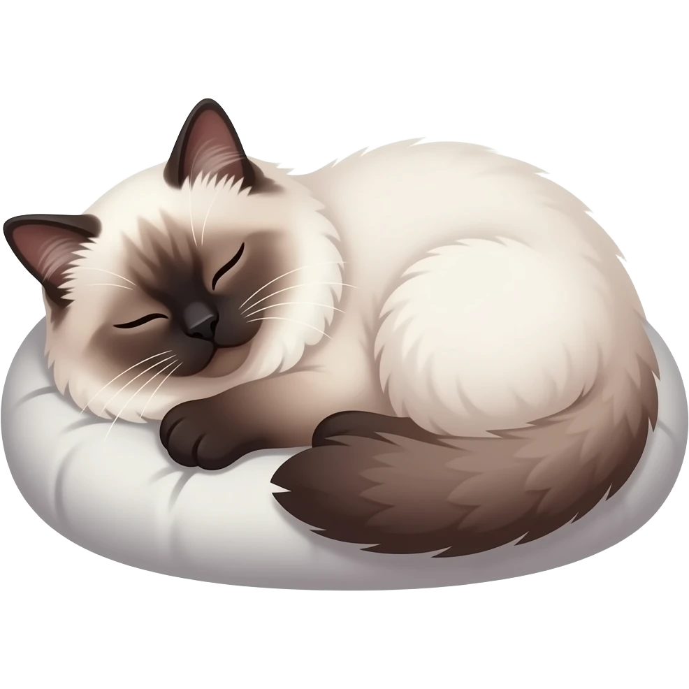 ragdoll cat sleeping without the cushion emoji