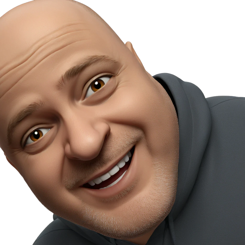 bald boy with a smile emoji