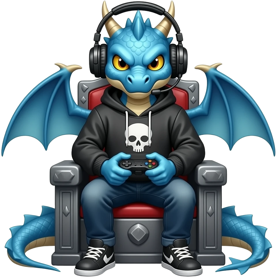 Blue dragon looking like a call of duty player emoji