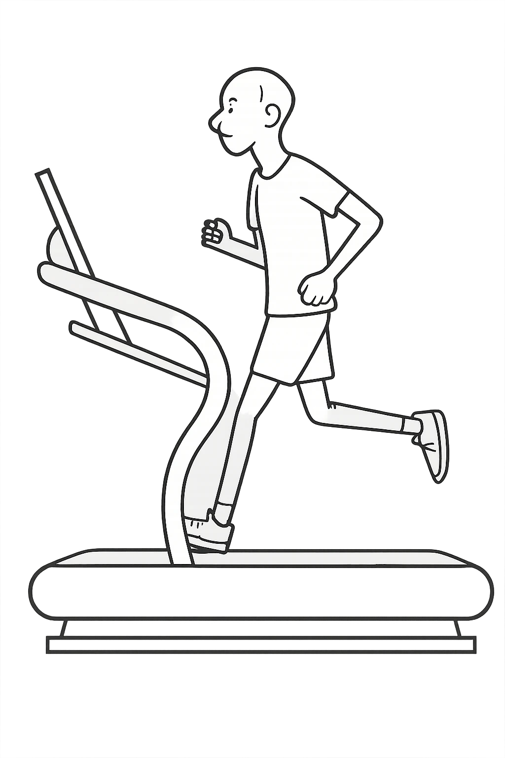 uomo che corre sul tapis roulant ma è secco e senza muscoli. emoji