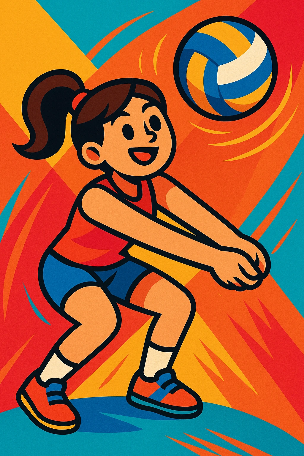girl playing volleyball, vibrant and energetic style emoji