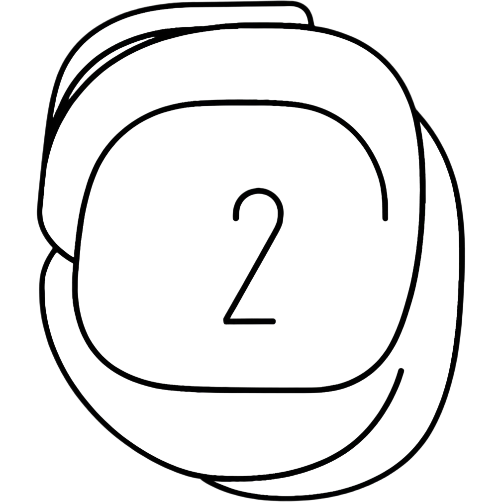 Minimalist badge with number 2, showing 50-79% attendance, simple design emoji