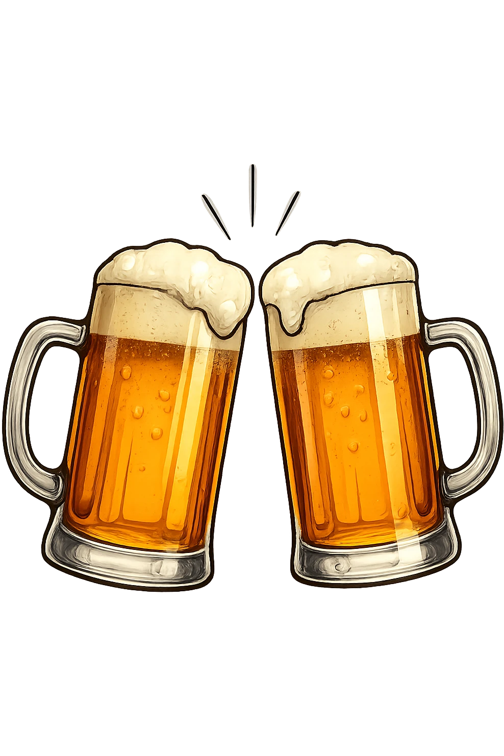 2 drink che fanno brindisi di birre senza mani emoji