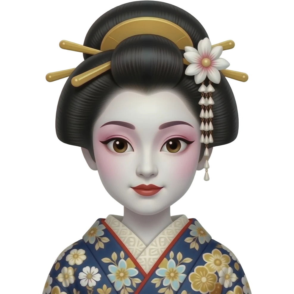 crea una geisha japonesa, solo el rostro emoji