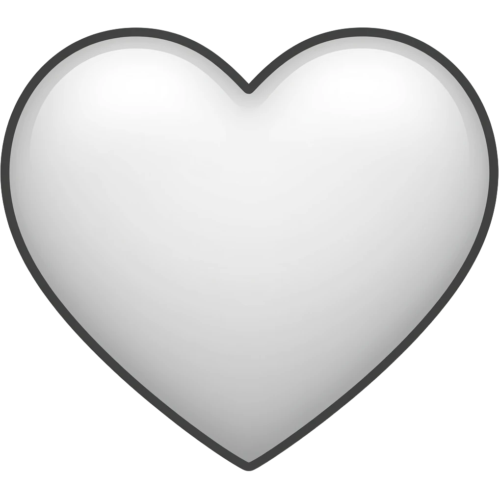 A thin out line of a heart emoji