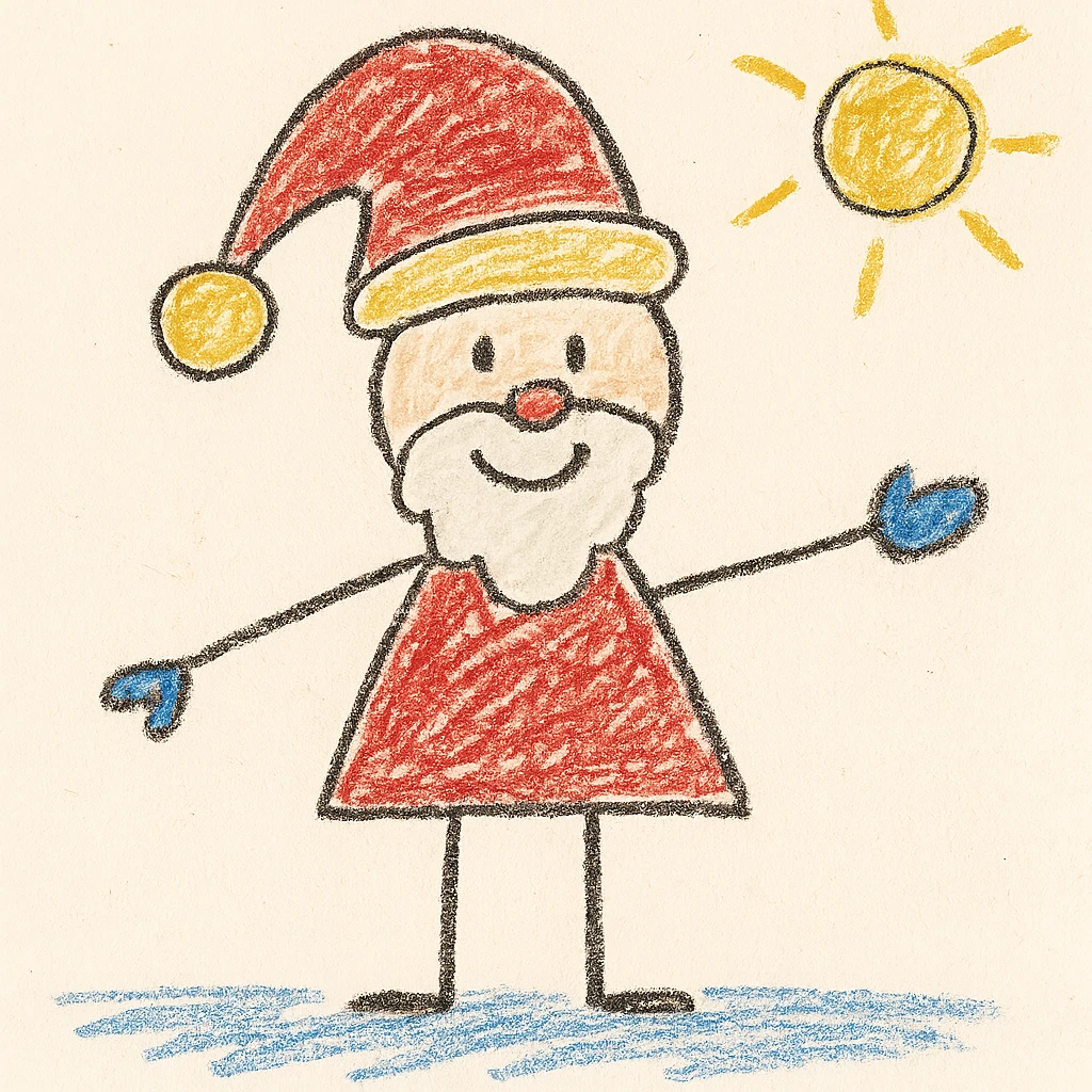 golden hand drawn christmas hat or santa claus emoji