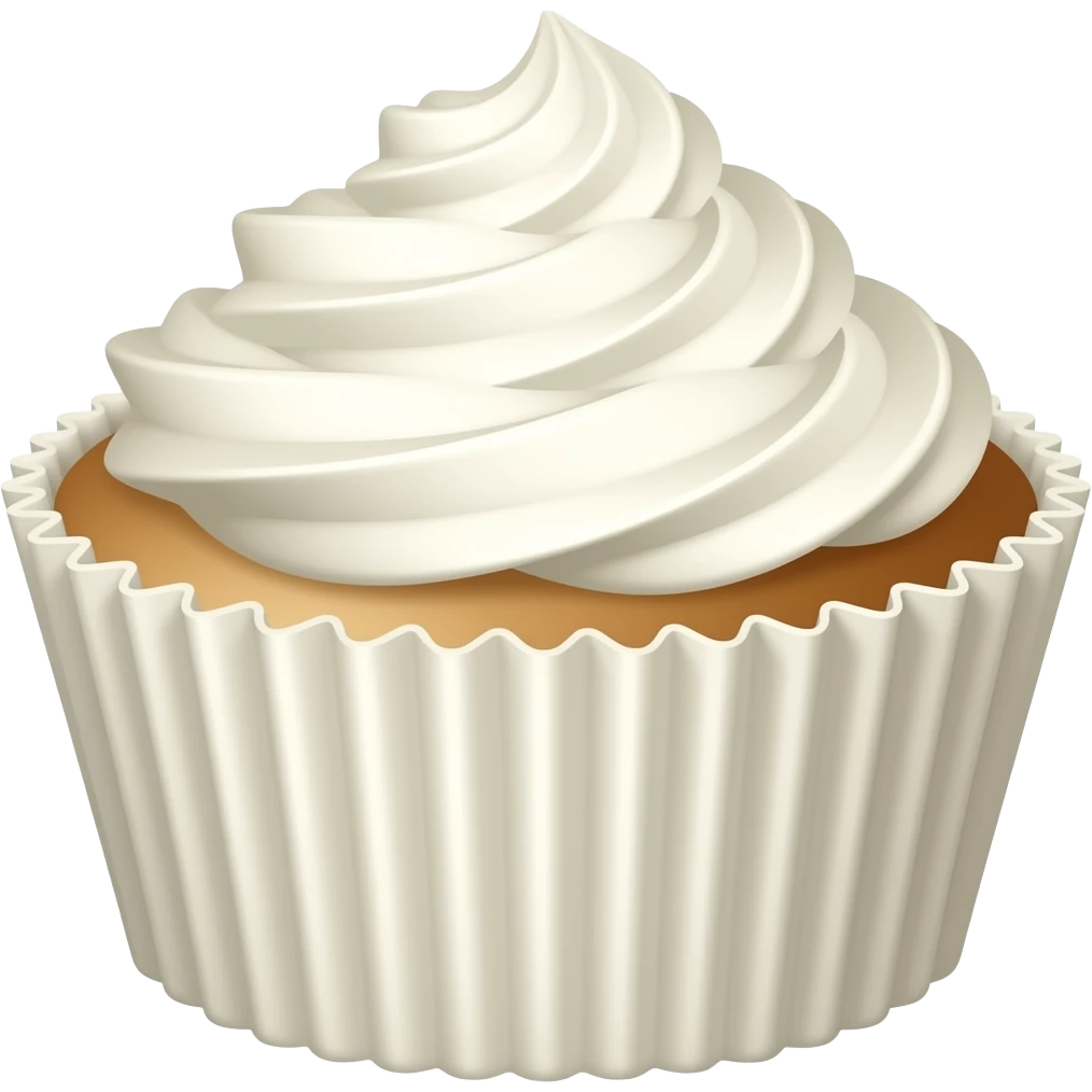 Plain white cupcake emoji
