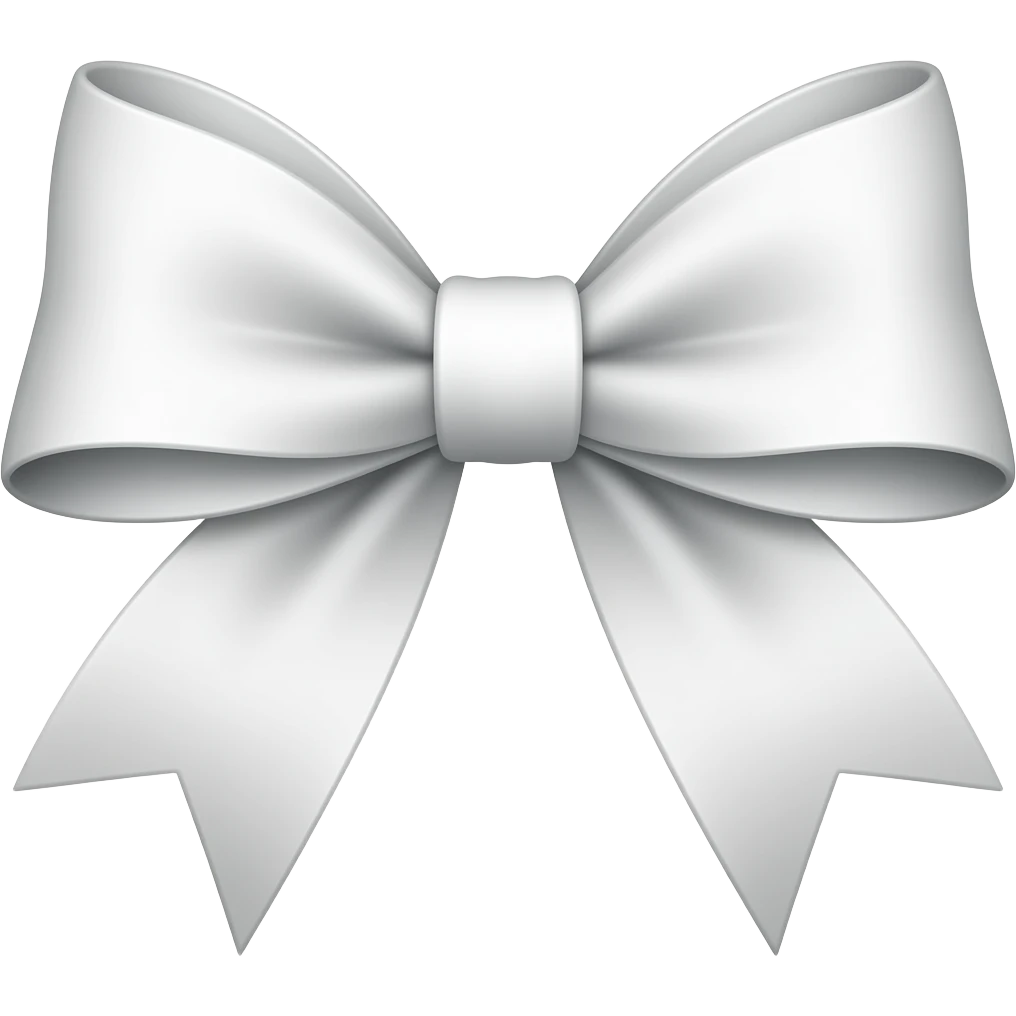White satin bow sticker emoji