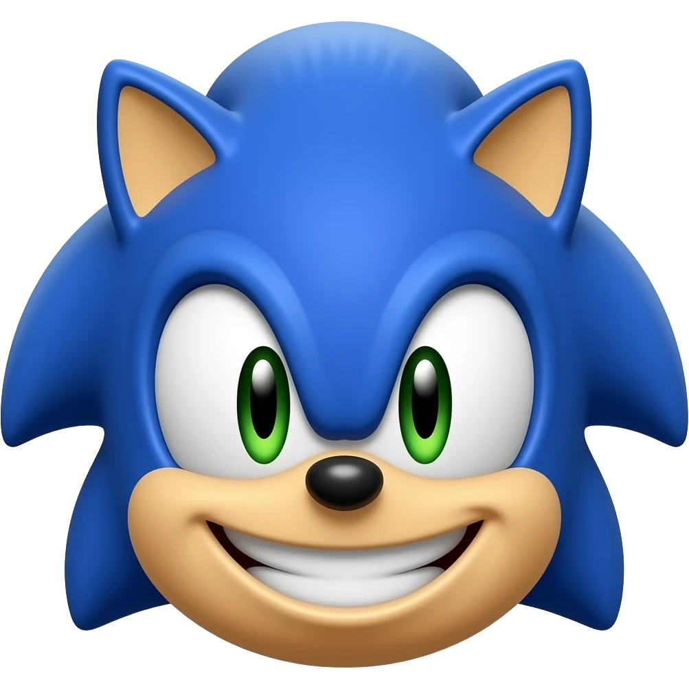 Sonic the hedgehog’s head smiling at you emoji