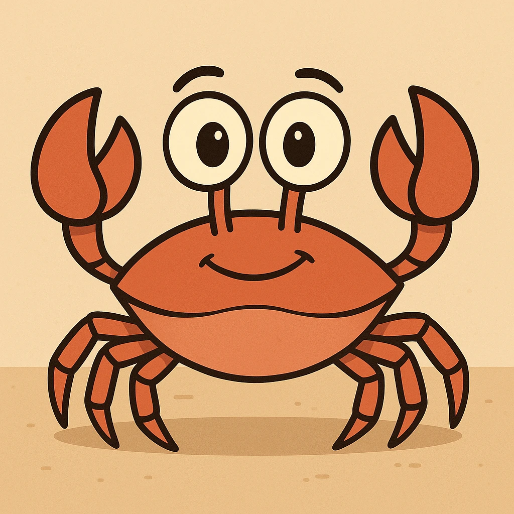 a cartoon crab with big eyes emoji