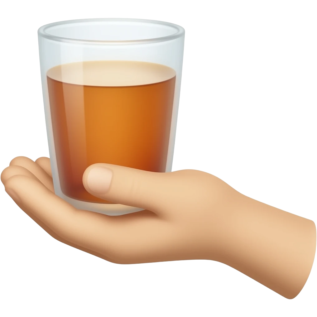 A white hand emoji scrunched like holding a drink, but not with a drink emoji