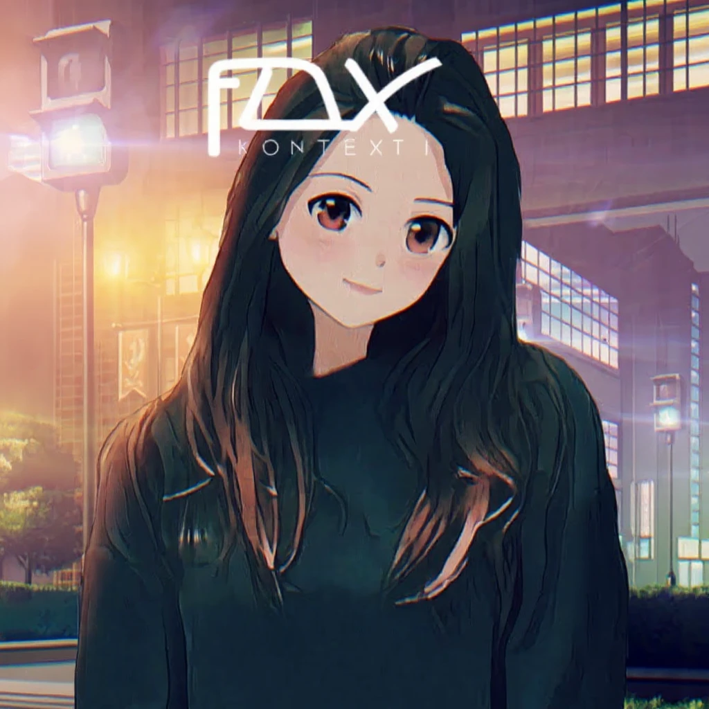 recreate this image and add logo of  text "FLUX Kontext" on top of it emoji