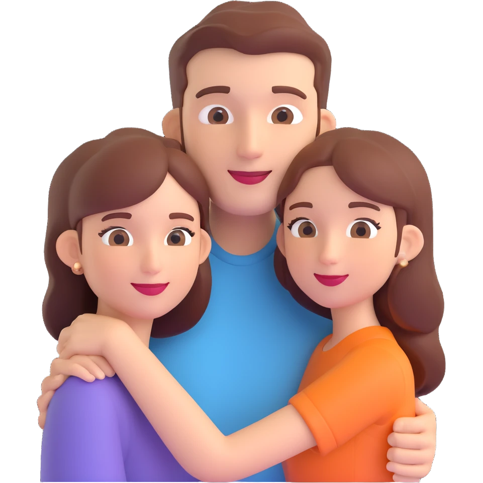 couple posing, close up pose, living room background emoji