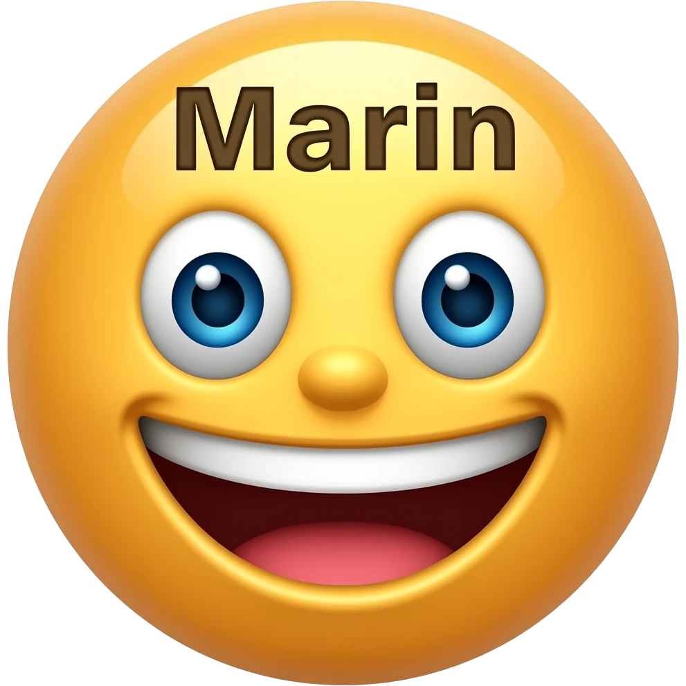Fa mi un emoji foarte amuzant in care sa scrie si "Marin" emoji