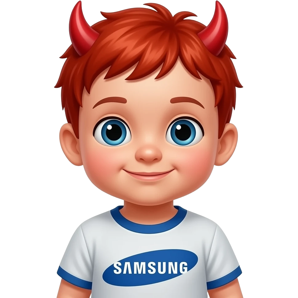 Bebê diabo com cabelo vermelho versão samsung de antes emoji