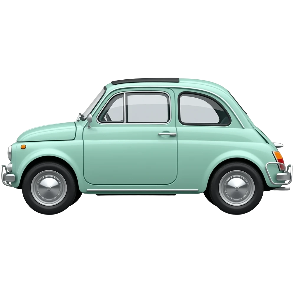 mint green fiat 500 twinair side view vintage 1957 wheels emoji