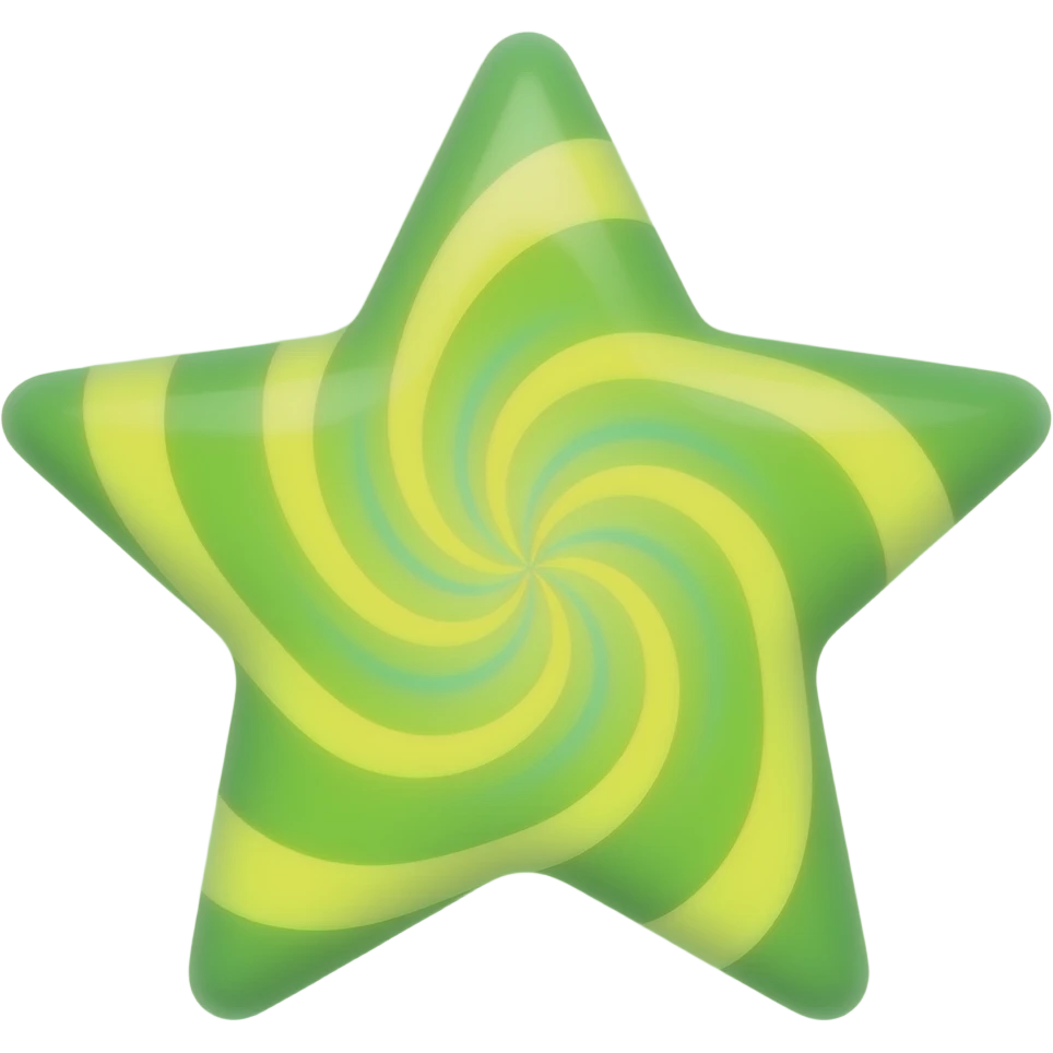 A star with green and yellow colour emoji