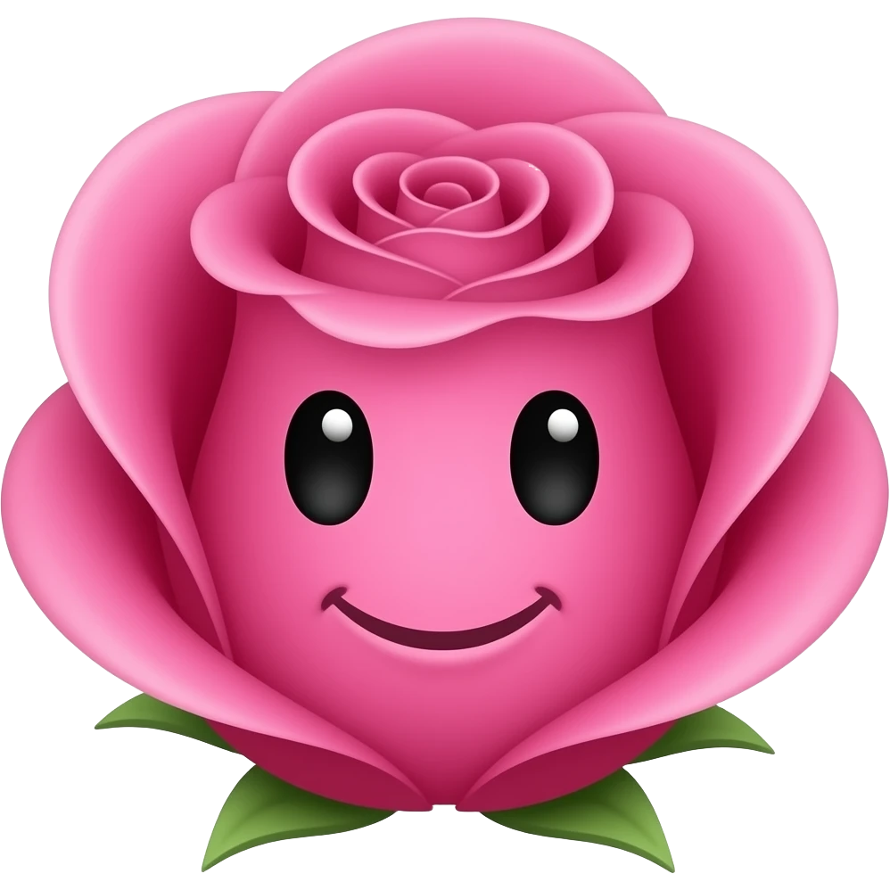 Una flor con ojos y una sonrisa emoji