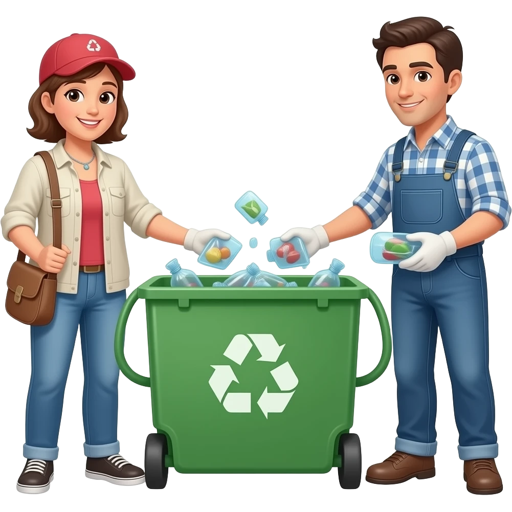 genera emoji de ciudadanos recogiendo basura emoji