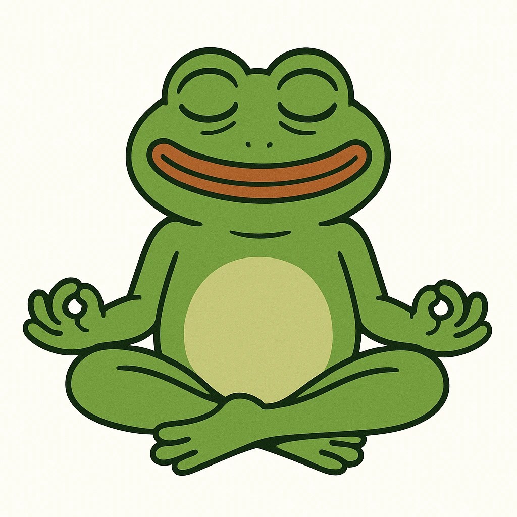 create a pepe doing yoga, white background emoji
