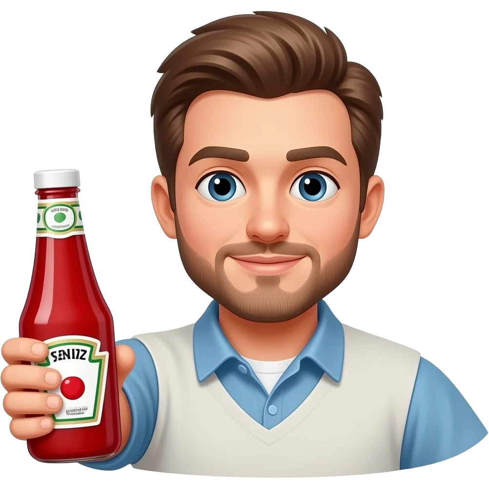 this same person with ketchup emoji
