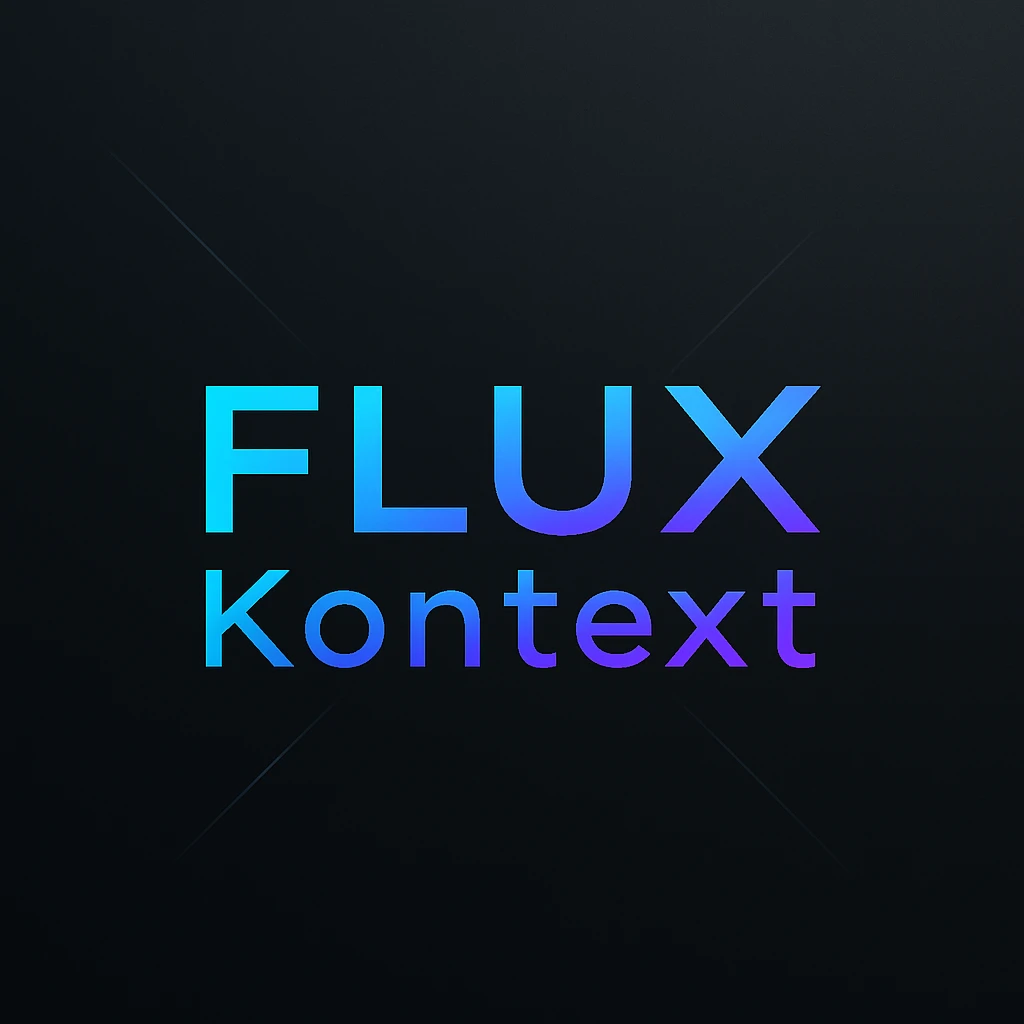 make a image with logo of  text "FLUX Kontext" emoji