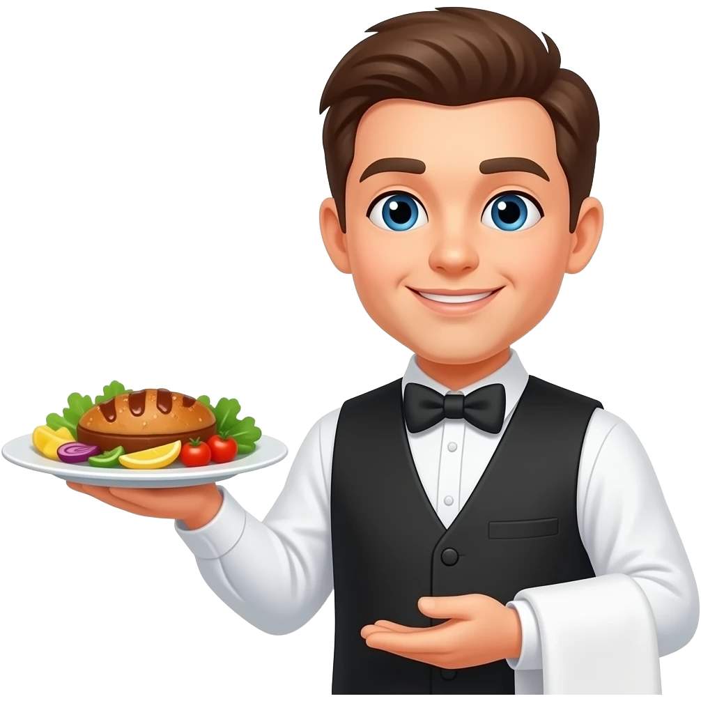 waiter serving food emoji