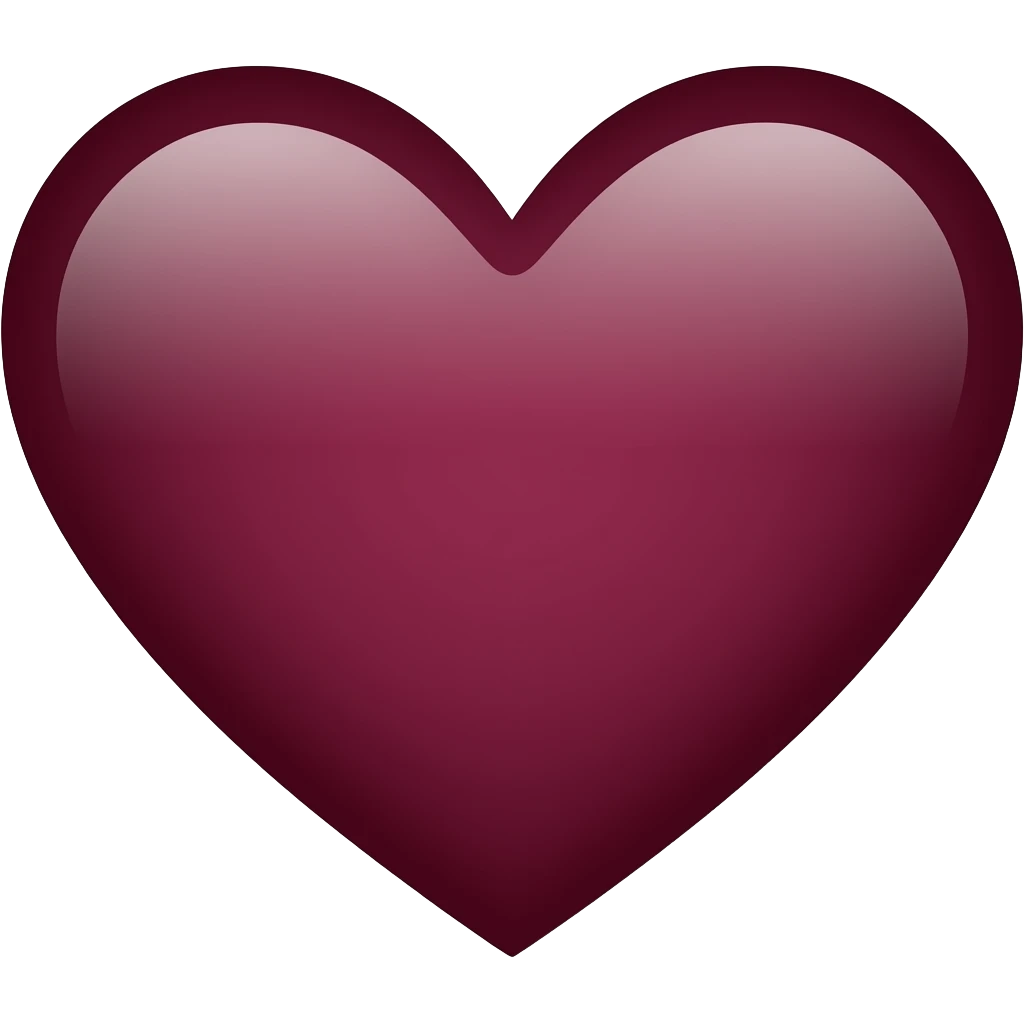 Deep maroon love emoji emoji