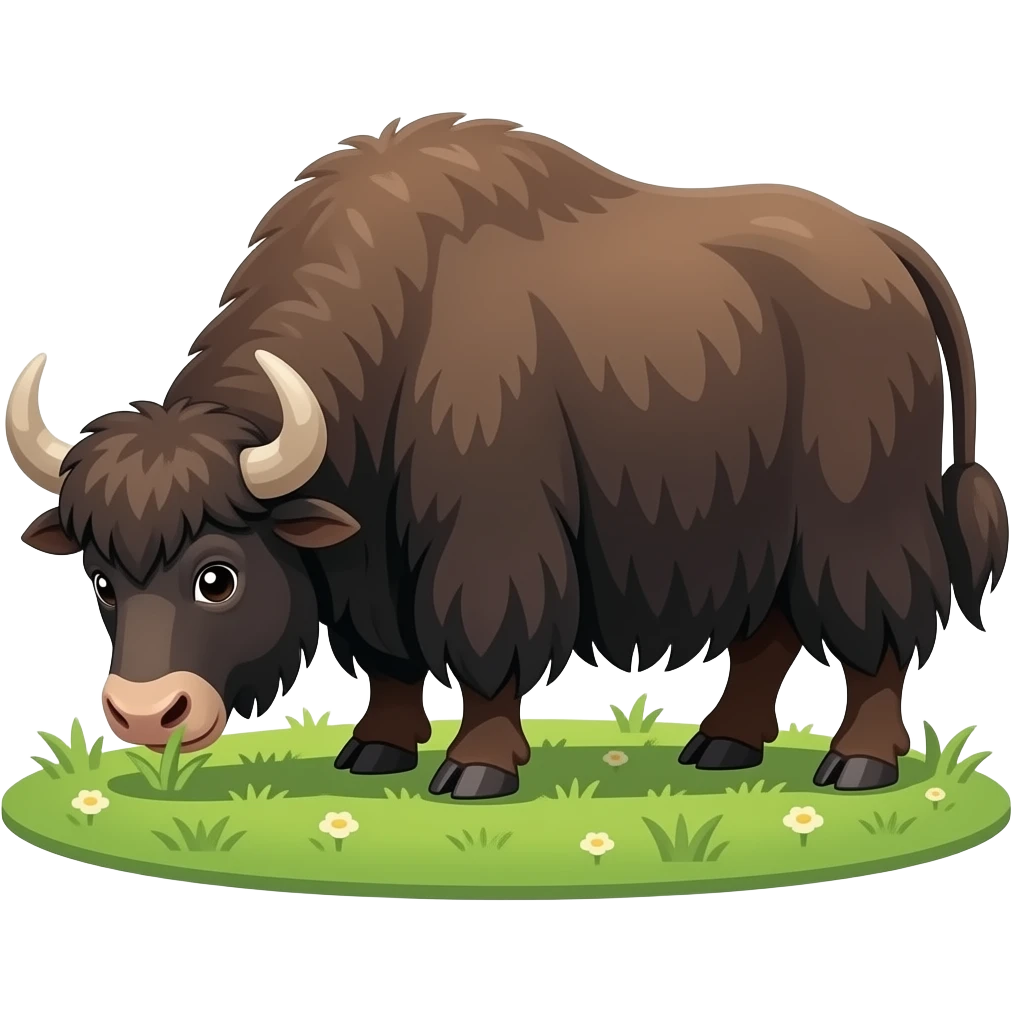 Cartoon yak grazing emoji