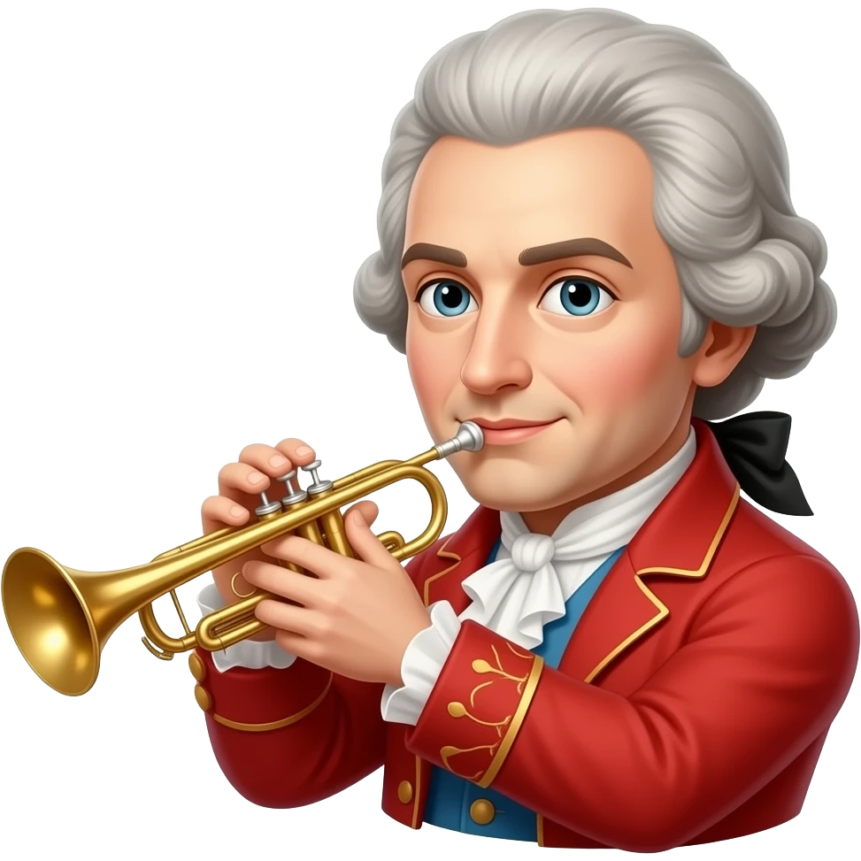 Mozart with metal horn salute emoji