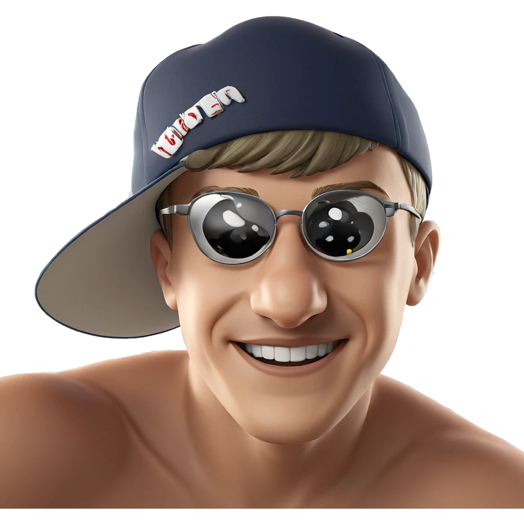 smiling boy in baseball cap emoji