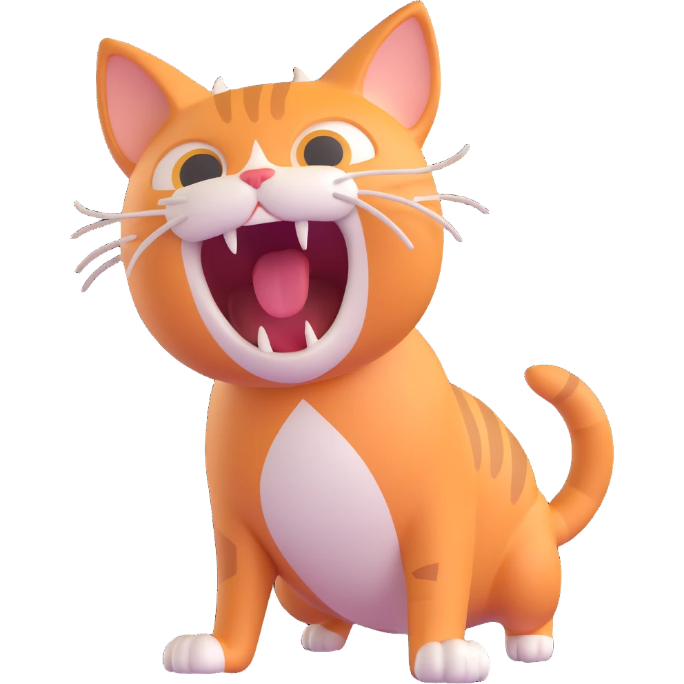 Gato gritando "Help" emoji