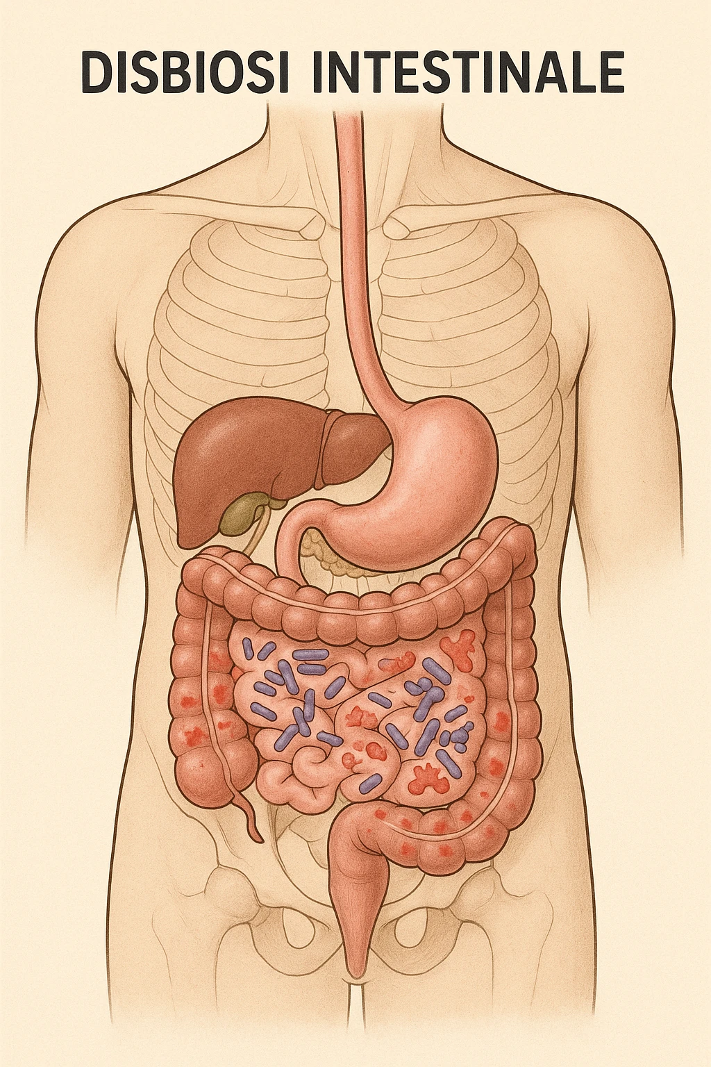 disbiosi intestinale vista anatomicamente emoji