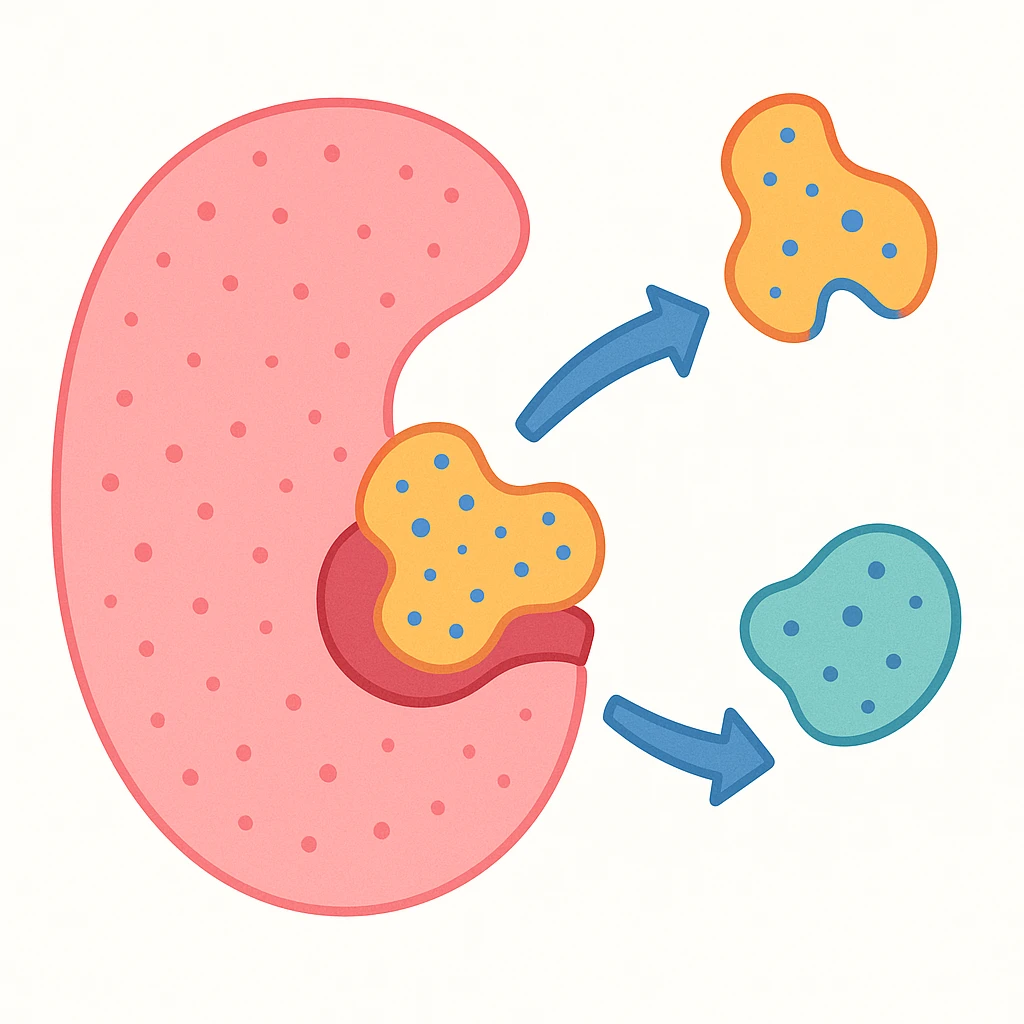 Ultra-detailed scientific illustration  (like in a school book) of enzyme digestion. Macro molecular view, clean white background, no text, no human figures or cartoon characters. Purely biological focus and really detailed emoji
