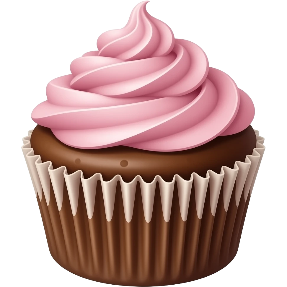 chocolate cupcakes with pink frosting emoji