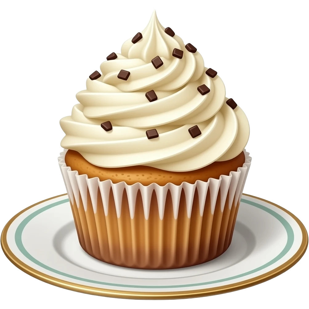 white truffle cupcake emoji