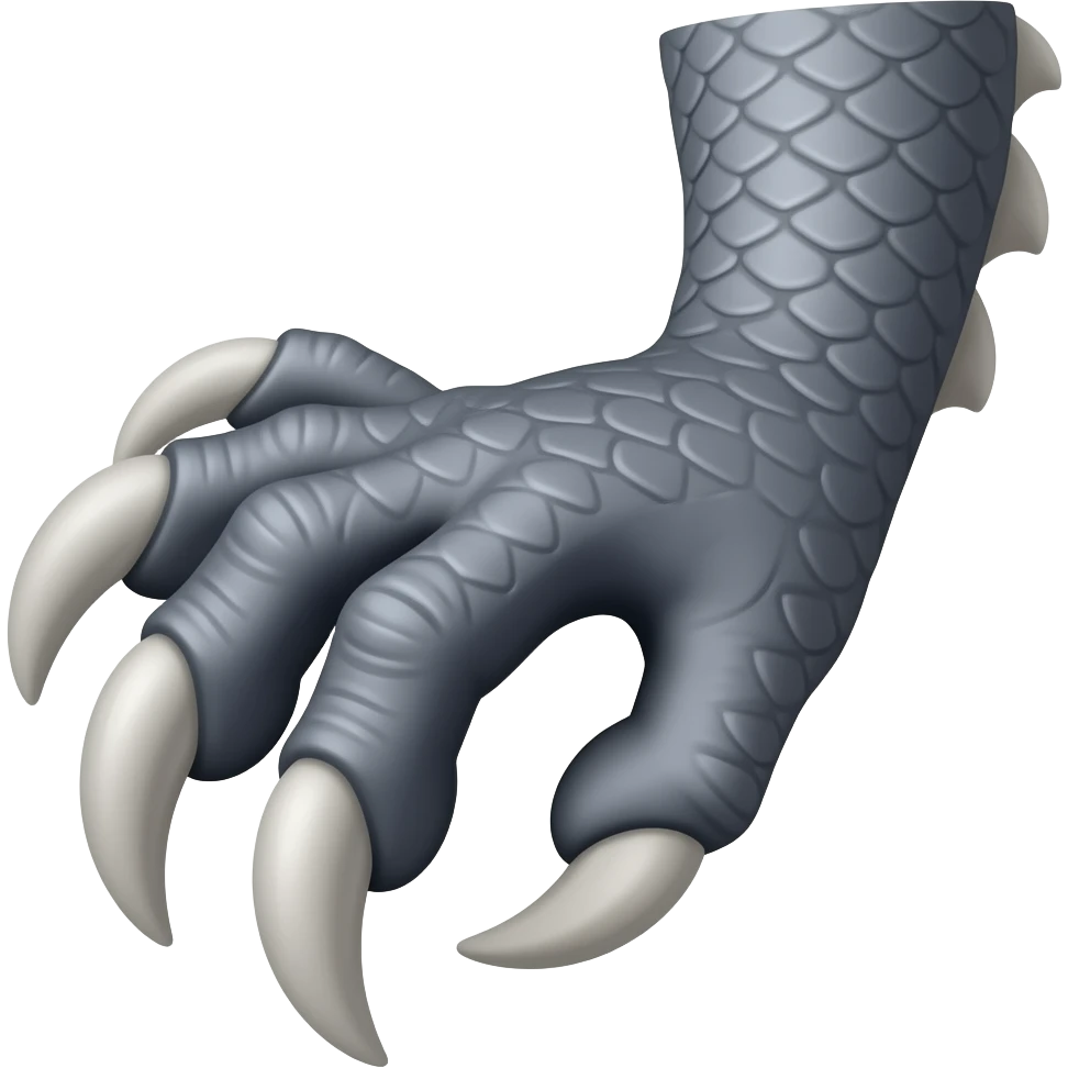 matte painting of simply a gray dragon arm with claws - NO BACKGROUND emoji