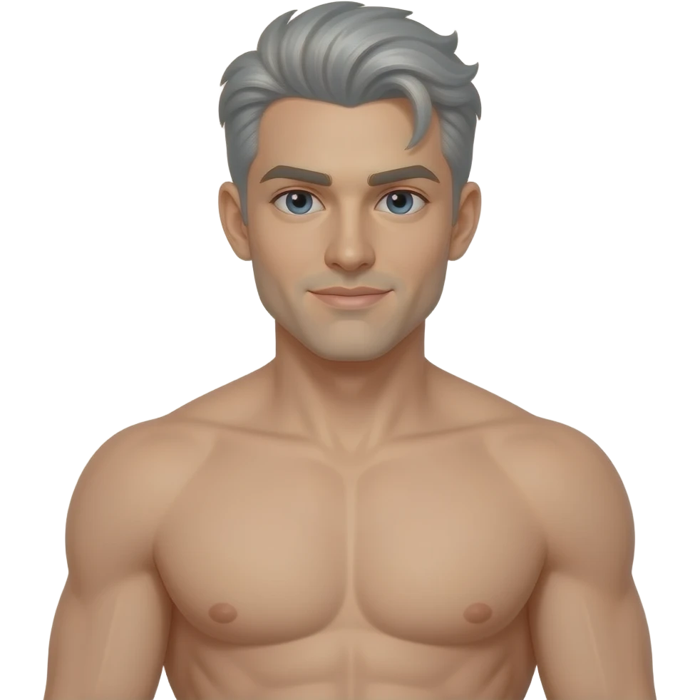Sexy gray haired daddy nice body heavy eyes emoji